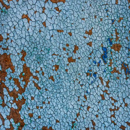 Blue grunge wood close-up background. Painted old wooden wall.の写真素材