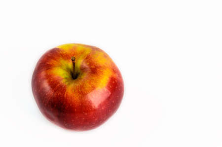 Ripe red apple. Isolated on a white background.の写真素材