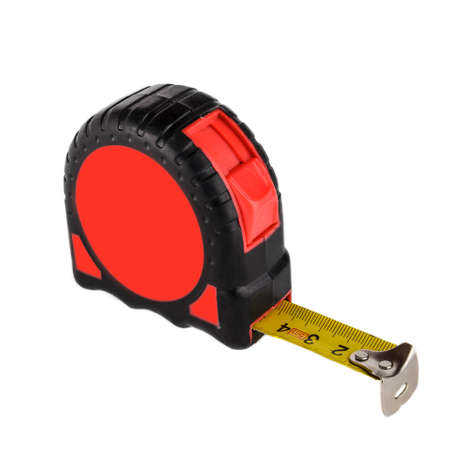 Red tape measure isolated on white background