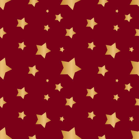 Seamless red background with gold starsのイラスト素材