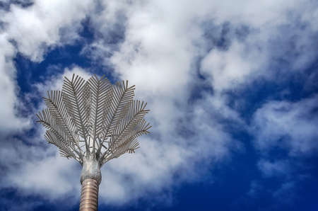 Close-up photo of nikau palm sculpture in Wellington, New Zealand