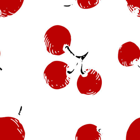 Seamless pattern with holly berriesのイラスト素材