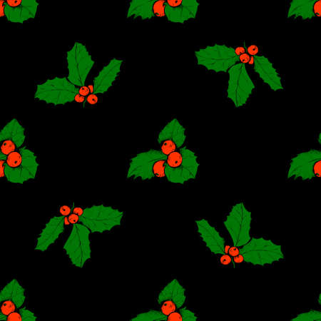 Seamless pattern with holly berriesのイラスト素材