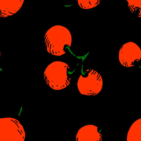 Vector sketch of Christmas holly berry. Seamless pattern .Christmas symbol.