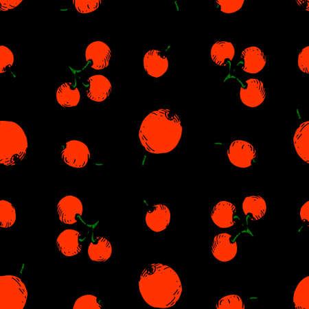 Seamless pattern with holly berriesのイラスト素材