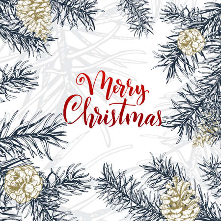 Christmas sketch hand drawn illustrationのイラスト素材