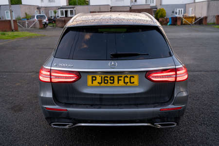 London, UK, May 18, 2021: Mercedes-Benz E 300 DE Plug-In Hybrid Break EQ Powerのeditorial素材