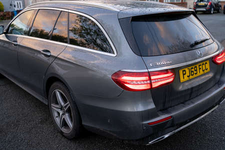 London, UK, May 18, 2021: Mercedes-Benz E 300 DE Plug-In Hybrid Break EQ Powerのeditorial素材
