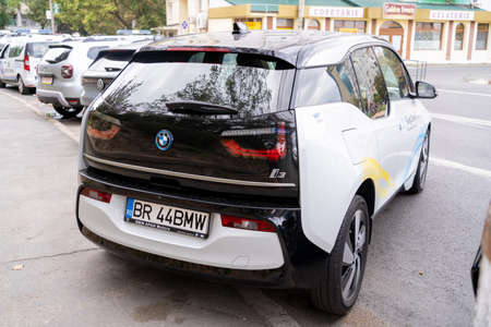 Galati, Romania - September 15, 2021: 2021 Electric car BMW i3 rear viewのeditorial素材