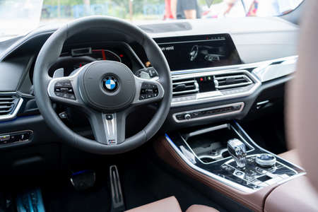 Galati, Romania - September 15, 2021: Black 2021 BMW X5 xdrive 40d F15のeditorial素材