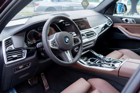 Galati, Romania - September 15, 2021: Black 2021 BMW X5 xdrive 40d F15のeditorial素材