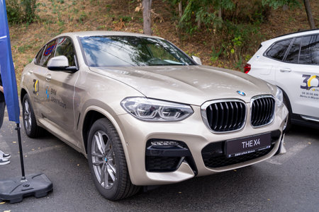 Galati, Romania - September 15, 2021: BMW X4 xDrive 20i first generation, F26 compact luxury suv.のeditorial素材
