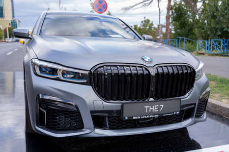 Galati, Romania - September 15, 2021: BMW 745Le xDrive petrol-electric plug-in hybrid G12のeditorial素材