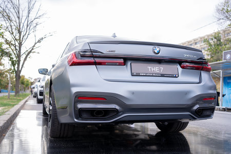 Galati, Romania - September 15, 2021: BMW 745Le xDrive petrol-electric plug-in hybrid G12のeditorial素材