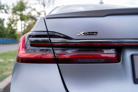 Galati, Romania - September 15, 2021: BMW 745Le xDrive petrol-electric plug-in hybrid G12のeditorial素材