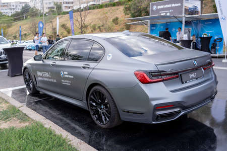 Galati, Romania - September 15, 2021: BMW 745Le xDrive petrol-electric plug-in hybrid G12のeditorial素材