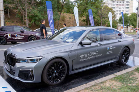 Galati, Romania - September 15, 2021: BMW 745Le xDrive petrol-electric plug-in hybrid G12のeditorial素材