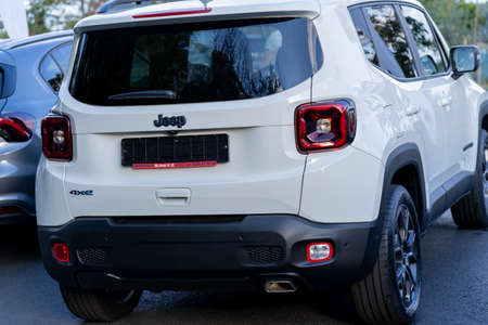 Galati, Romania - September 15, 2021: 2021 Jeep Renegade 4xE Electric