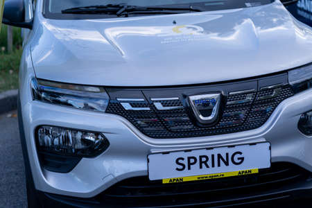 Galati, Romania - September 15, 2021: 2021 Electric Dacia Springのeditorial素材