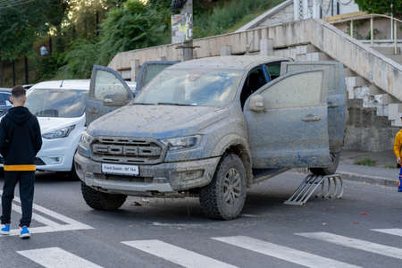 Galati, Romania - September 15, 2021: 2021 Ford Ranger Raptorのeditorial素材