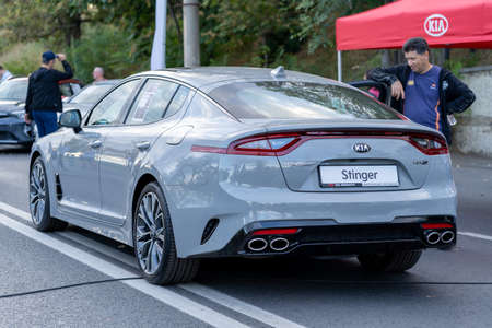 Galati, Romania - September 15, 2021: 2021 Kia Stinger GT Exterior viewのeditorial素材