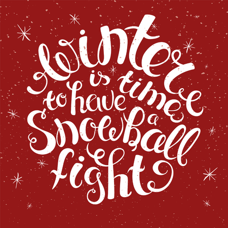 vector illustration of winter lettering. Hand drawn inspirational and encouraging quote. Vector isolated typography design element for greeting cards, posters and print invitationsのイラスト素材