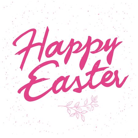 vector hand drawn easter lettering greeting quote with flowers branch.のイラスト素材