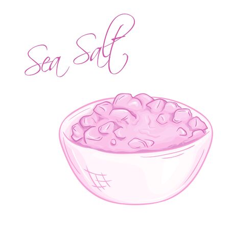 vector hand drawn illustration of isolated sea salt cup.のイラスト素材
