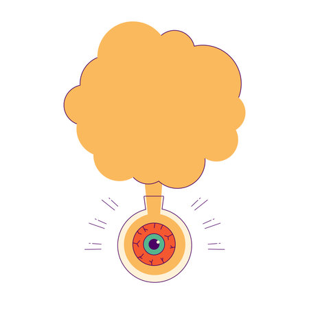 Lined Halloween Cartoon, Explosion of Poison Bottleのイラスト素材