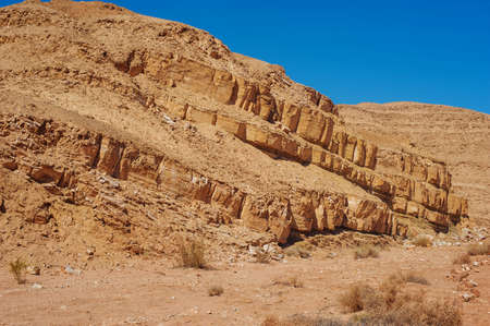 Desert landscape on a Sunny day with blue skyの写真素材