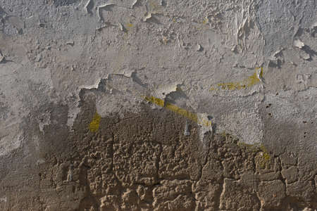 Decorative stucco background with textured sand with rough ragged edges gray white dirty colorの写真素材