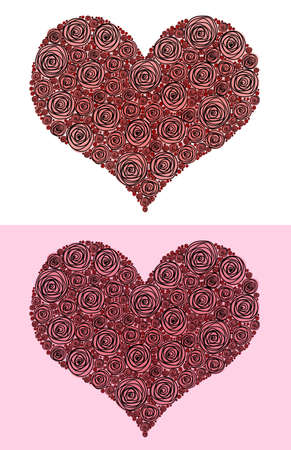 Postcard for Valentine's day heart of red rosesの写真素材