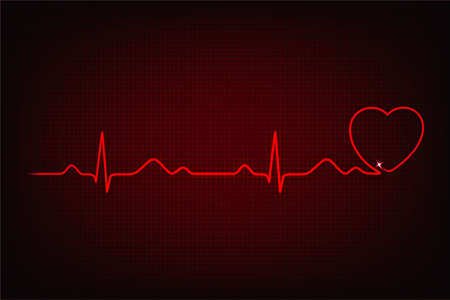 Cardiogram line forming heart shapeのイラスト素材