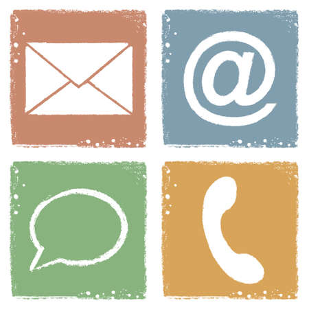 Contact web and Internet icons in grunge styleのイラスト素材