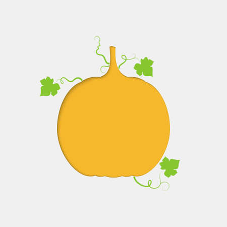 Paper cutout pumpkin with space for text for Halloween, Thanksgiving and autumn designのイラスト素材