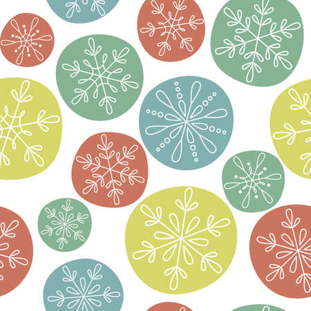 Snowflakes seamless pattern for Christmas, New Year and winter designのイラスト素材