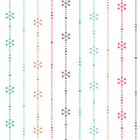 Seamless pattern with snowflakes garlands for Christmas, New Year and winter designのイラスト素材