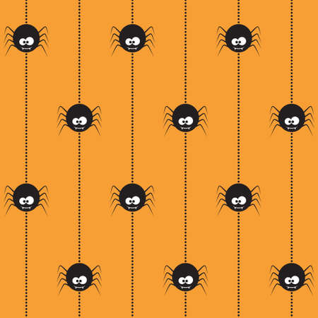 Seamless pattern with funny crazy spiders for Halloween designのイラスト素材
