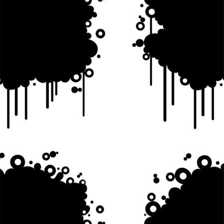 Dripping black spots circles vectorのイラスト素材