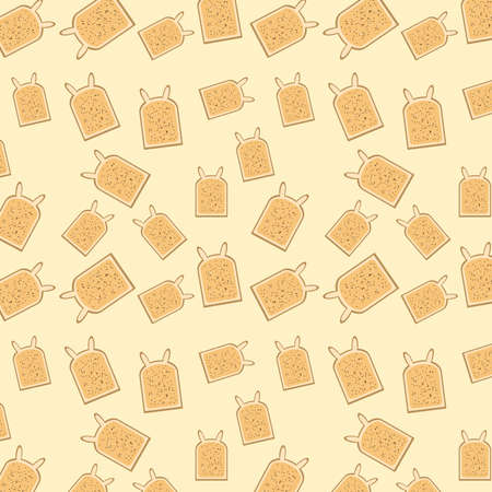 Seamless pattern toast hare shape food for kidsのイラスト素材