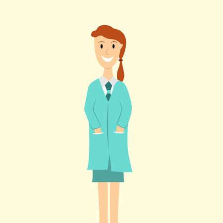 Young happy nurse dressed in uniform smilling isolated characterのイラスト素材