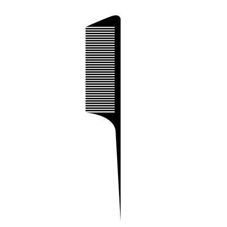 Black plastic hair clipper comb icon on white background. Vector illustration.のイラスト素材