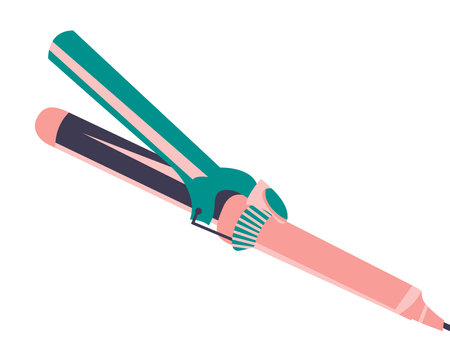 Black curling iron for girls icon on white background.のイラスト素材