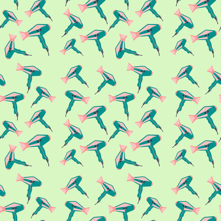 Seamless pattern of hairdryerのイラスト素材