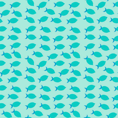 Blue fishes seamless pattern. Marine decoration for children. Summer vector illustrationのイラスト素材