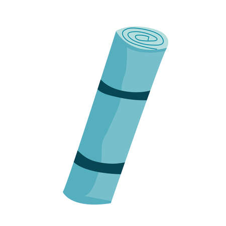 Tourist blue mat. Tent mat. Isolated summer item on a white background. Vector illustration.のイラスト素材