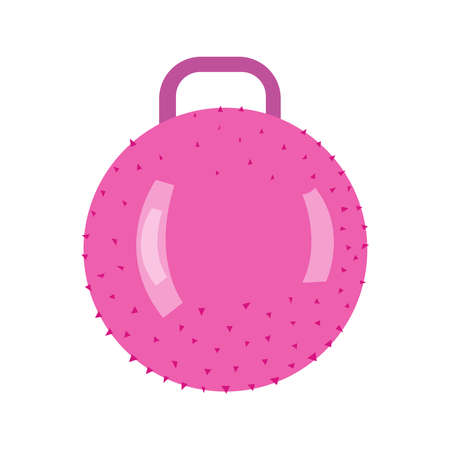 Isolated bouncing ball. Kids toy on white background. Gymnastics for children and healthy lifestyle. Vector illustration in cartoon styleのイラスト素材