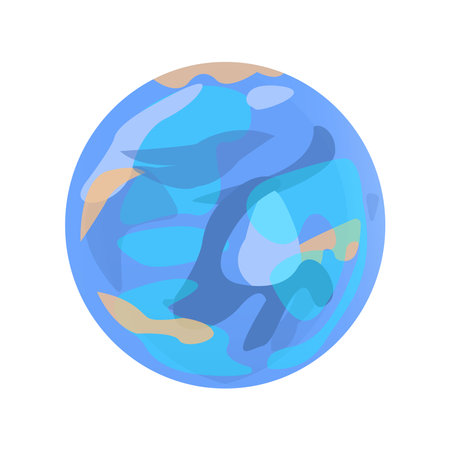 Isolated earth planet. World on white background. Vector cartoon illustrationのイラスト素材