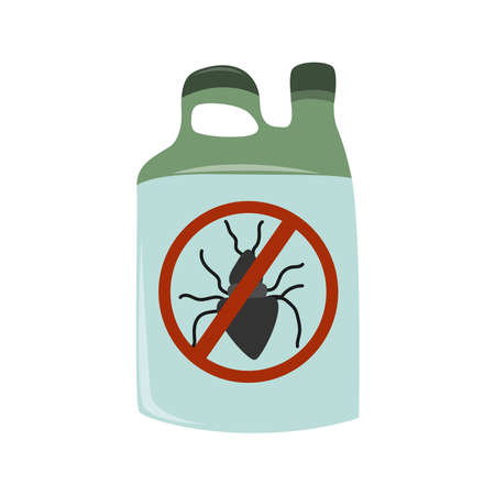 Insect repellent. Garden bootle with poison. Isolated vector illustration on white background.のイラスト素材