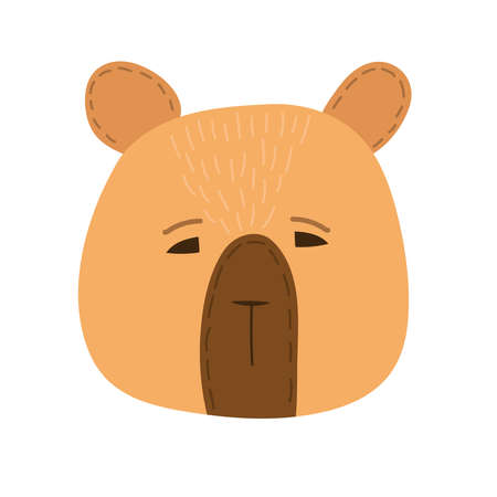 Bear cute face. Design over beige background vector illustration.のイラスト素材